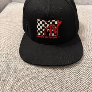 MTV Black and Red Checkered Logo Cap